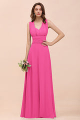 New Arrival Dusty Blue Ruched Long Convertible Bridesmaid Dresses-Babyonlines