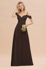 Off-the-Shoulder Sweetheart Ruched Long Bridesmaid Dress Online-Babyonlines
