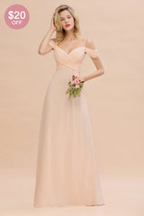 Off-the-Shoulder Sweetheart Ruched Long Bridesmaid Dress Online-Babyonlines