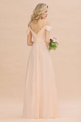 Off-the-Shoulder Sweetheart Ruched Long Bridesmaid Dress Online-Babyonlines