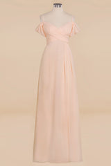Off-the-Shoulder Sweetheart Ruched Long Bridesmaid Dress Online-Babyonlines