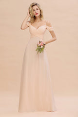 Off-the-Shoulder Sweetheart Ruched Long Bridesmaid Dress Online-Babyonlines