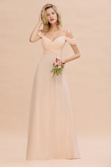 Off-the-Shoulder Sweetheart Ruched Long Bridesmaid Dress Online-Babyonlines