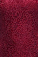 Sexy Mermaid Lace Long Burgundy Bridesmaid Dresses with Crisscross Back-Babyonlines