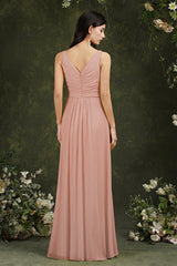 Sleeveless Bridesmaid Dress Long With Slit Online-Babyonlines