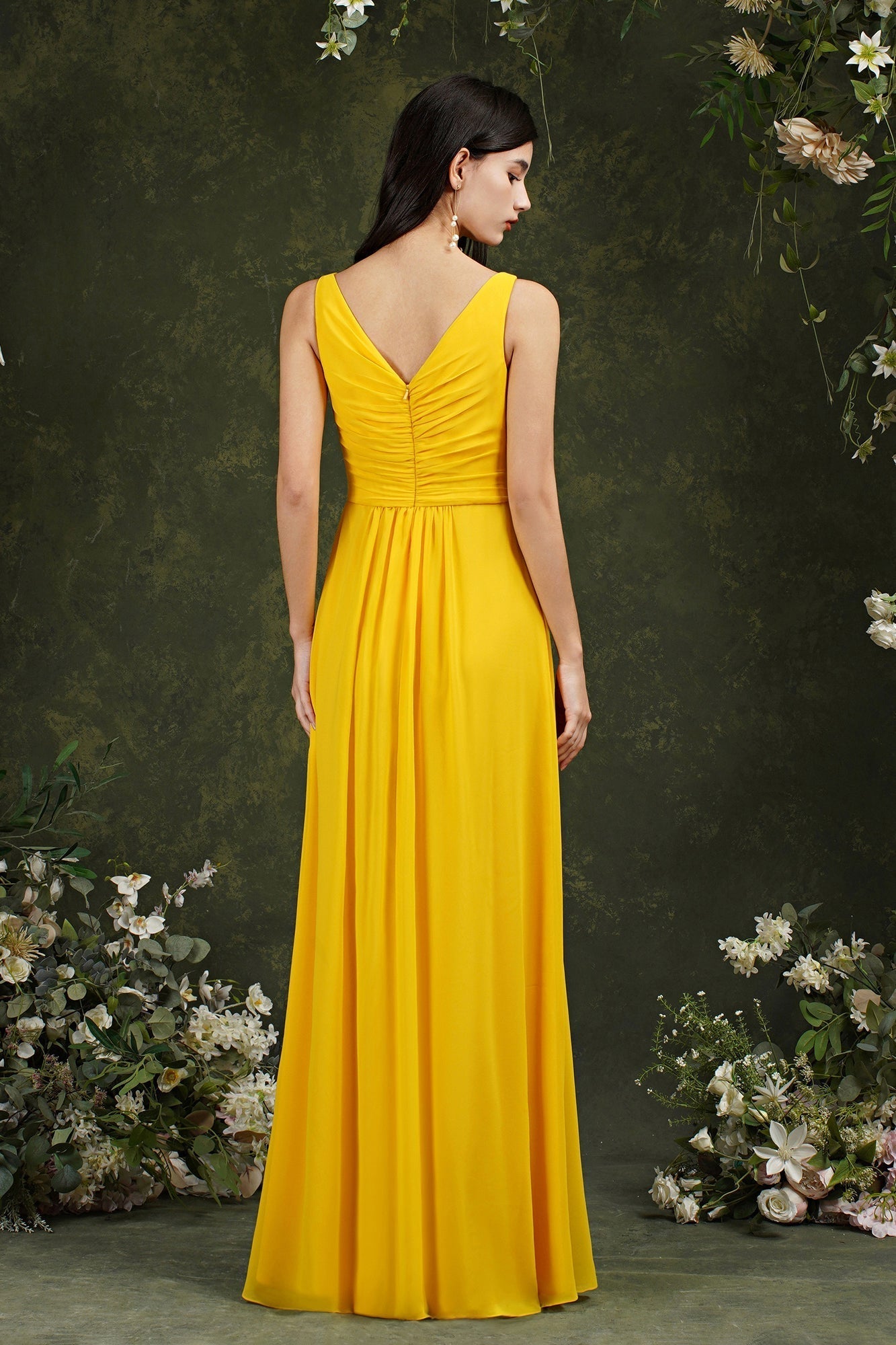Sleeveless Bridesmaid Dress Long With Slit Online-Babyonlines