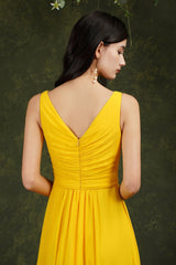 Sleeveless Bridesmaid Dress Long With Slit Online-Babyonlines