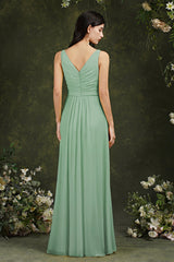Sleeveless Bridesmaid Dress Long With Slit Online-Babyonlines