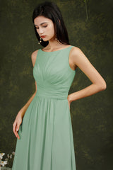 Sleeveless Bridesmaid Dress Long With Slit Online-Babyonlines