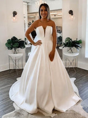 Straight Satin Court Train Wedding Dress For Your Special Day