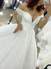 Stunning Glitter Court Train Ball Gown Wedding Dress