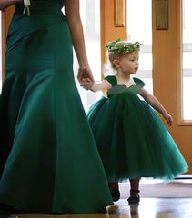 Sweetheart Tulle Tea-length Ball Gown with Ruffles for Flower Girl Dresses