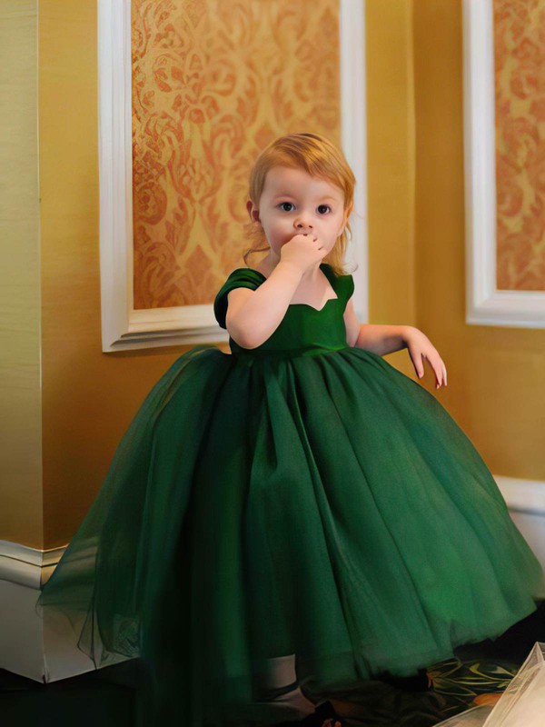 Sweetheart Tulle Tea-length Ball Gown with Ruffles for Flower Girl Dresses