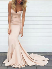 Trumpet/Mermaid Sweetheart Jersey Prom Dress with Sweep Train