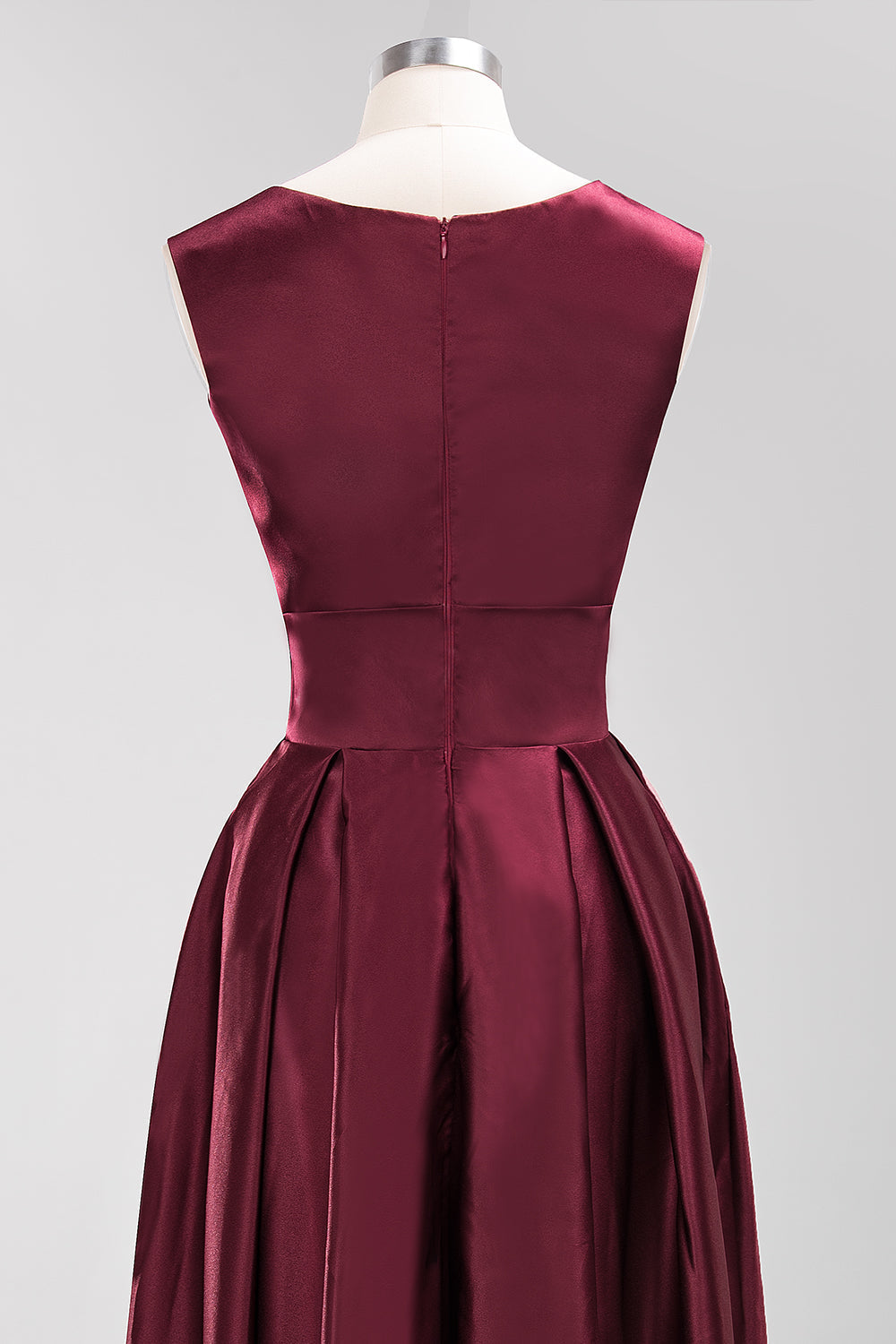 Vintage Deep-V-Neck Long Burgundy Bridesmaid Dress Online-Babyonlines