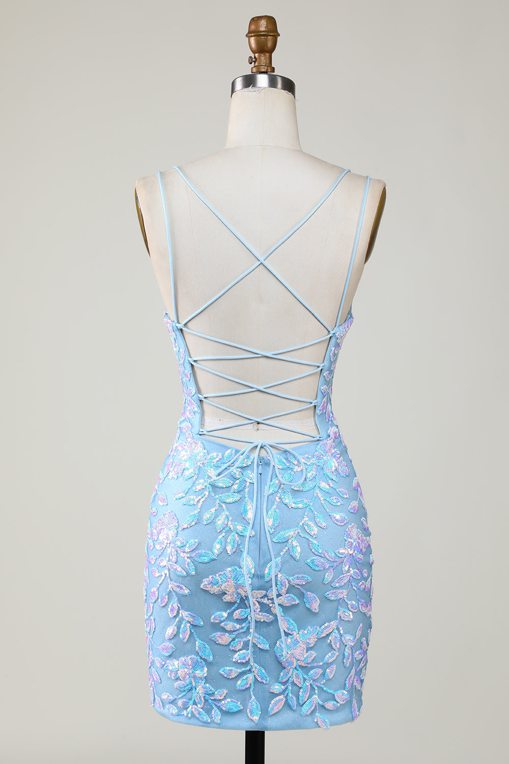 Sparkly Dark Green Lace Tight Short Hoco Dress