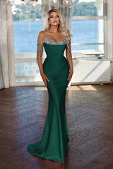 Spaghetti Strap Mermaid Long Prom Dress with Sequins