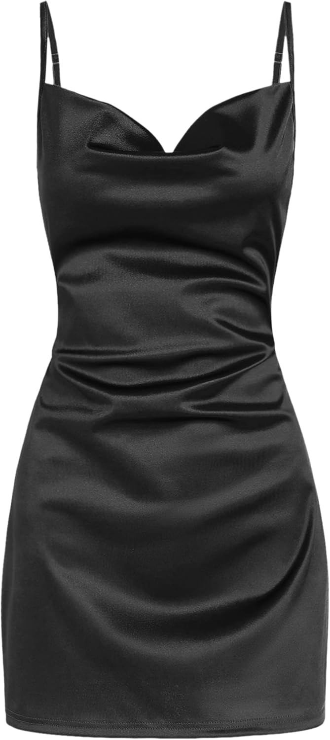 Satin Sleeveless Spaghetti Strap Mini Homecoming Dress