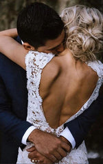 Boho Lace Cap Sleeve Vintage Wedding Dress Simple Country Sheath Bridal Gown