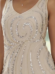 Sheath Column V Neck Ankle Length Mother of the Bride Dress with Jacket and Sequins Beading