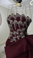 Beaded Fairytale Mikado Evening Gown With Dramatic Train