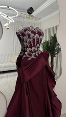 Beaded Fairytale Mikado Evening Gown With Dramatic Train