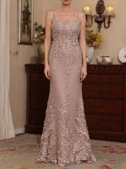 Two Pieces Sheath Column Scoop Neck Half Sleeves Floral Beaded Lace Floor Length Mother of the Bride Dress