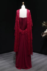 High Neck Long Sleeve Lace Sheath Evening Dress