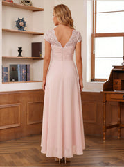 Mother of the Bride A Line Princess Dress Sweetheart Short Sleeves with Appliques and Ruffles