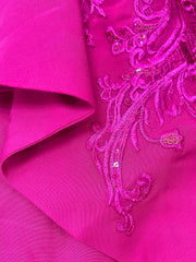 Mother of the Bride Sheath Column Scoop Long Sleeves Dress with Appliques