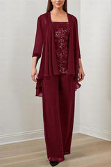 Elegant Chiffon Long Sleeve Mother Of The Bride Jumpsuit with Jacket Babyonlines 