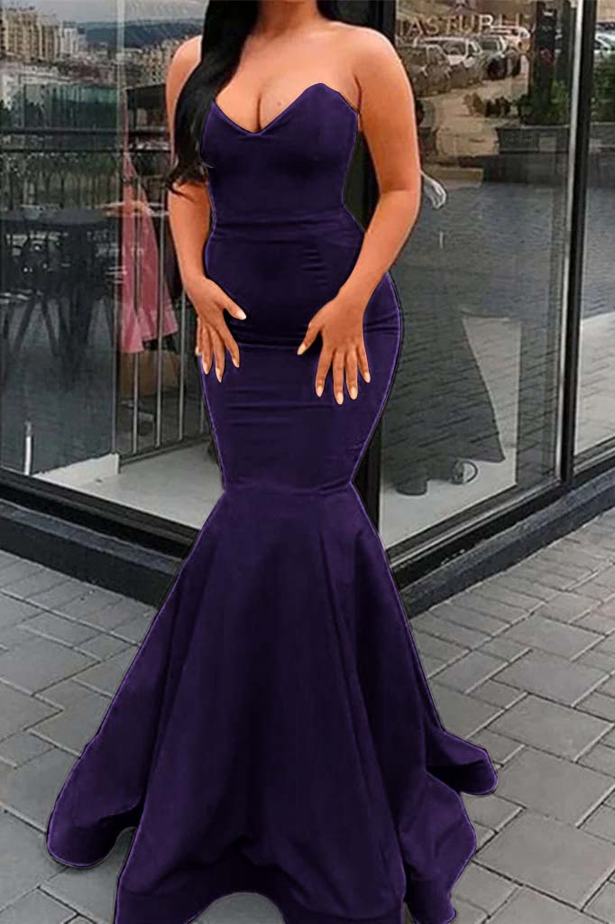 Amazing Yellow Strapless Sweetheart Mermaid Long Prom Dress