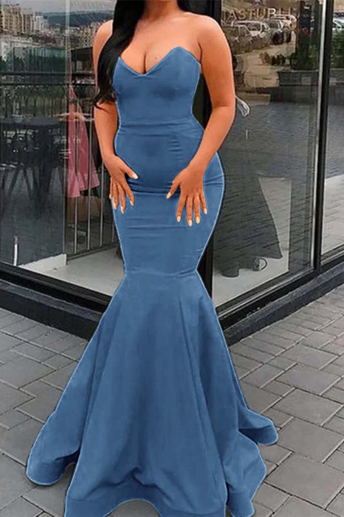 Amazing Yellow Strapless Sweetheart Mermaid Long Prom Dress