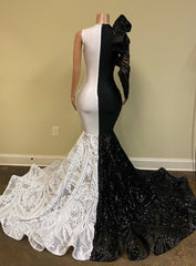 Long Sleeve Mermaid Prom Dress with Sequins Appliques