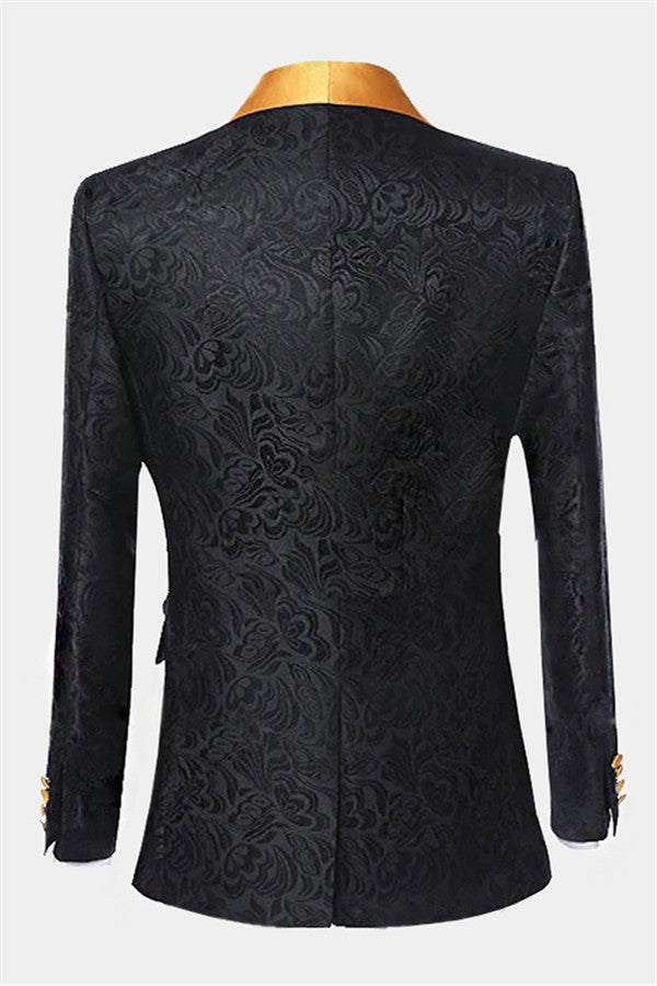 Black One Button Groom and Groomsmen Suits - Two Pieces