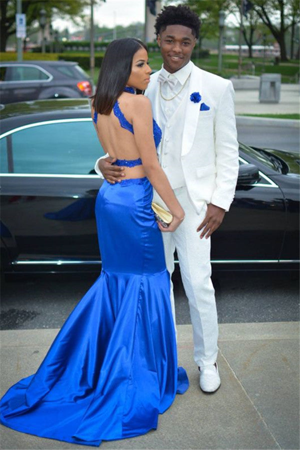 Casual White Prom Attire - 3 Pieces with Shawl Lapel for Guys, 2024