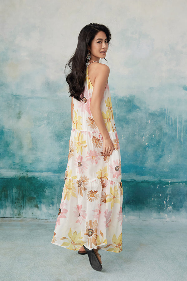 Babyonlines Charming Floral Halter Sleeveless A-line Dresses