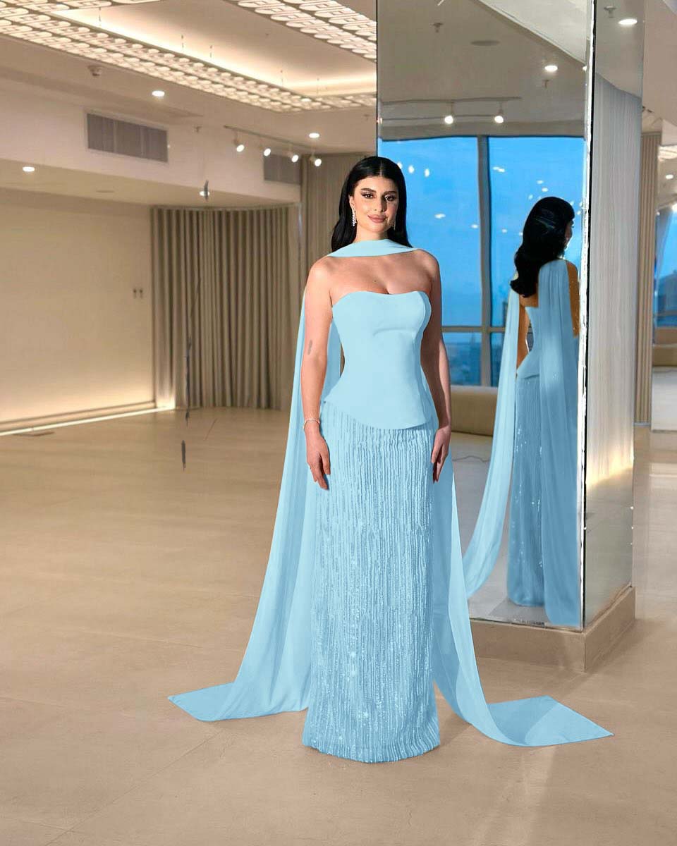 Charming Strapless Long Prom Dress with Beading and Pleats