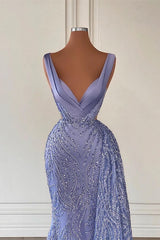 Charming V-Neck Mermaid Prom Dress with Beading and Sequins
