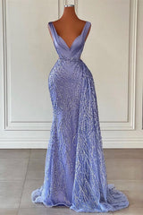 Charming V-Neck Mermaid Prom Dress with Beading and Sequins