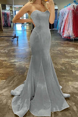 Charming Strapless Sweetheart Mermaid Long Prom Dress