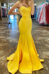 Charming Strapless Sweetheart Mermaid Long Prom Dress