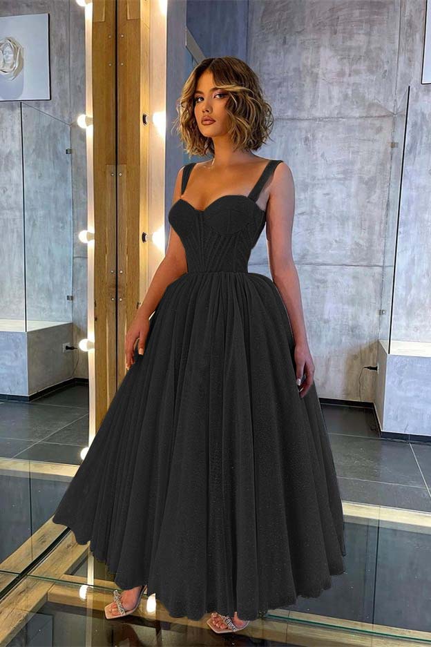 Sweetheart Spaghetti Strap A-Line Prom Dress with Sequins