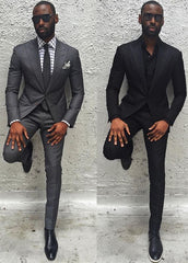 Dark Gray Casual Wedding Suit for Groom's Party - On Sale