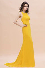 Elegant Jewel Mermaid Chiffon Lace Bridesmaid Dress On Sale-Babyonlines