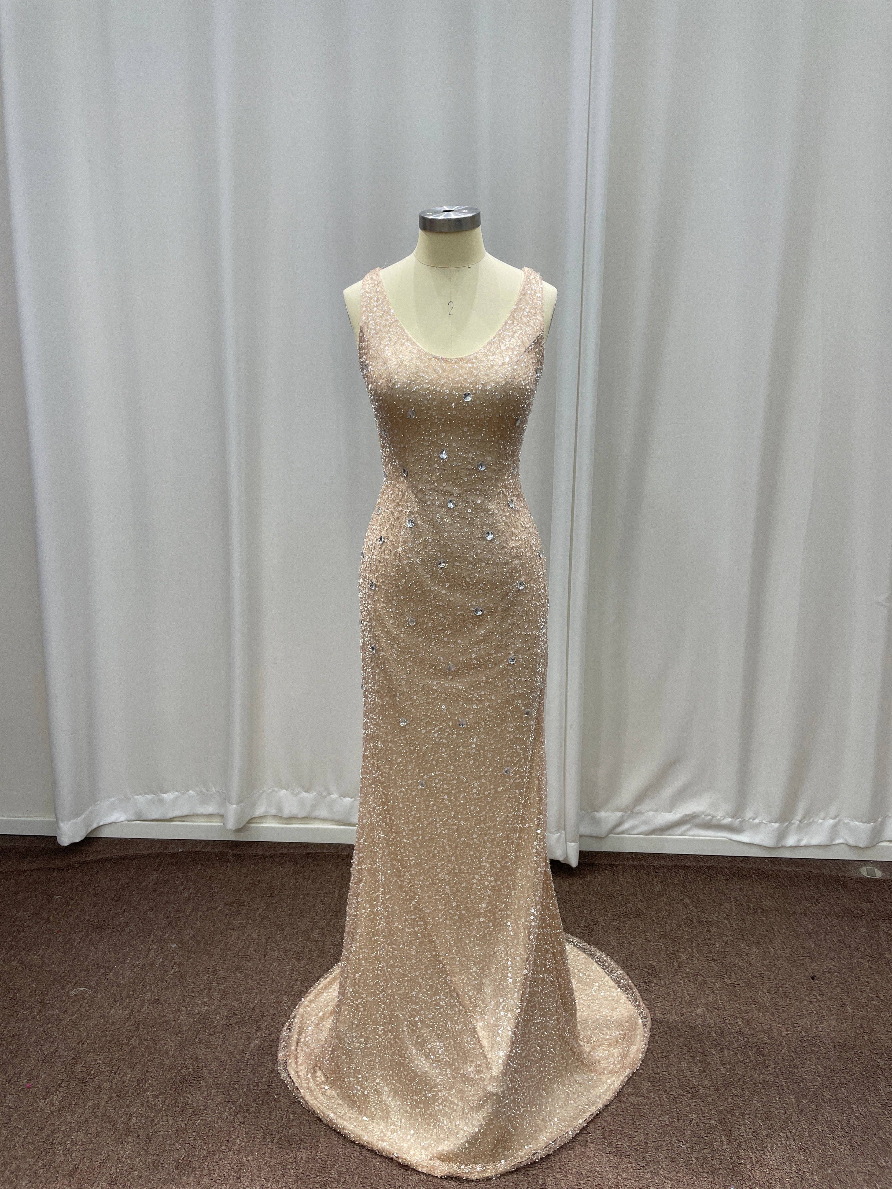Elegant Long Mermaid Sequin Sleeveless Prom Dresses