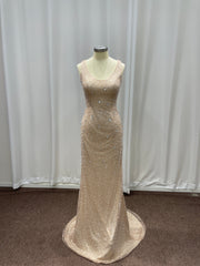 Elegant Long Mermaid Sequin Sleeveless Prom Dresses