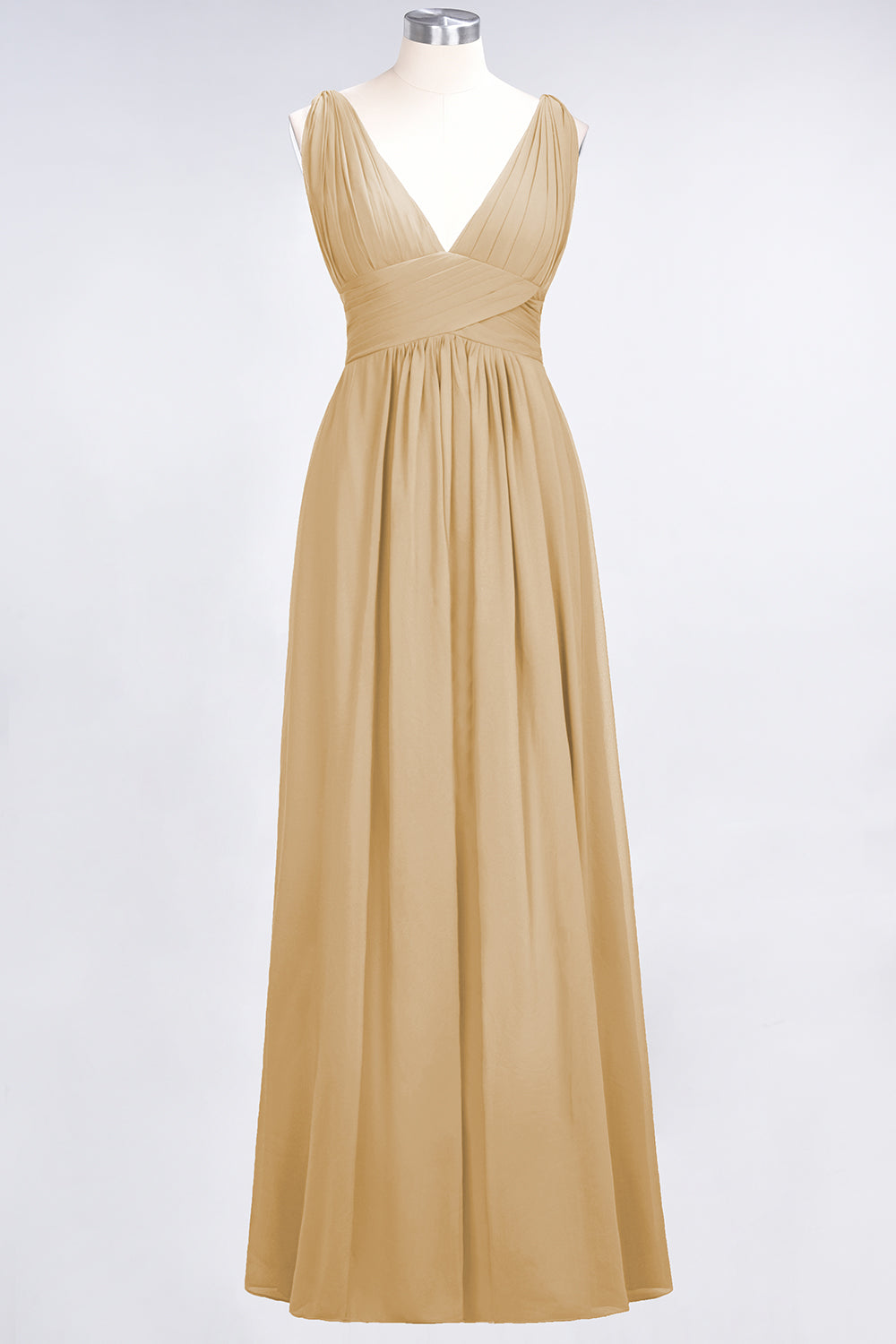 Elegant V-Neck Burgundy Chiffon Affordable Bridesmaid Dress with Ruffle-Babyonlines