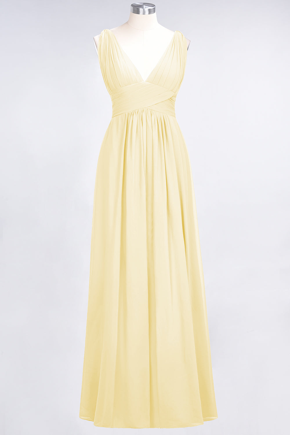 Elegant V-Neck Burgundy Chiffon Affordable Bridesmaid Dress with Ruffle-Babyonlines