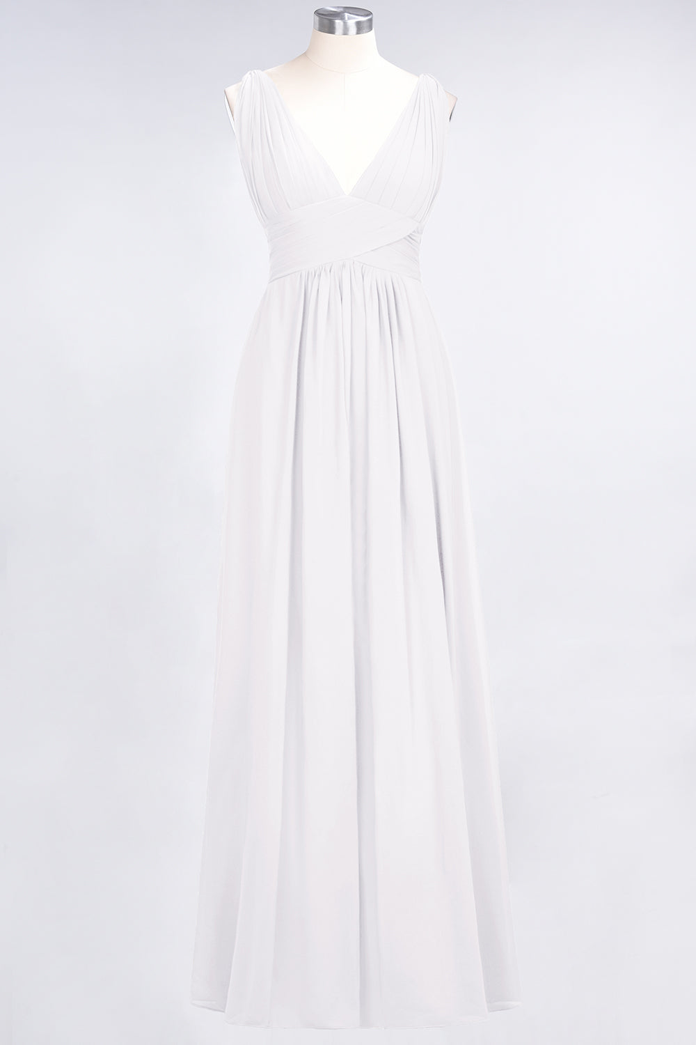 Elegant V-Neck Burgundy Chiffon Affordable Bridesmaid Dress with Ruffle-Babyonlines